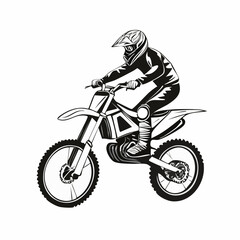 Obraz premium Motocross Vector Images. Motocross Rider Man In Action Vector Image isolated on white background.