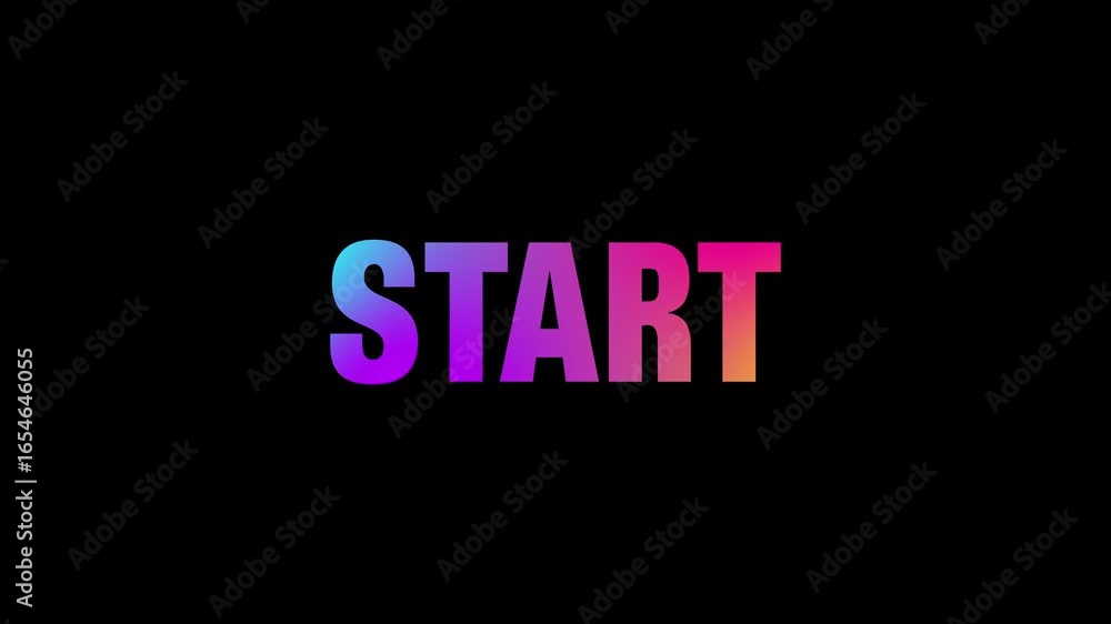 Poster start text animation. start style, design elements motion graphics. banner sign template signboard 4