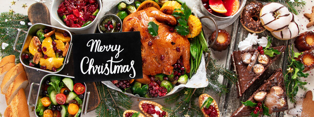 Elegant table setting for a festive meal. Christmas dinner.