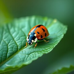 Fototapeta premium ladybug on leaf