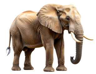 Fototapeta premium African Elephant Silhouette Side Profile, Transparent Background