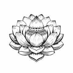 Lotus Vesak Buddha Vectors and Illustrations isolated on white background.