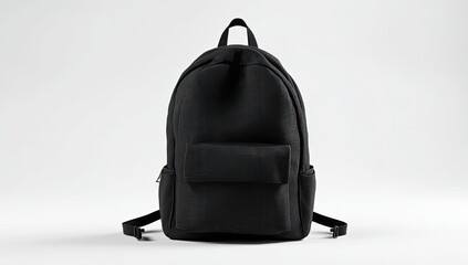 Naklejka premium Black backpack against a plain background