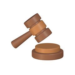 wooden gavel isolated on white