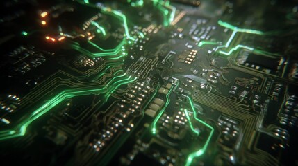 Obraz premium Detailed circuit board closeup