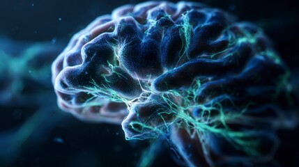 Detailed human brain anatomy illustration