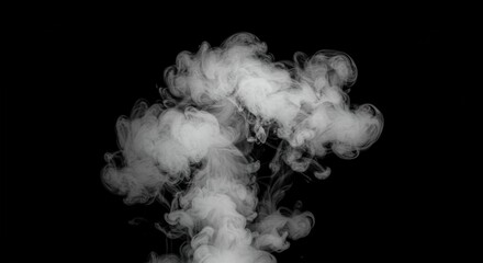 Elegant plumes of white smoke rising against a stark black backdrop creating a dramatic and ethereal visual effect for backgrounds and abstract designs enhancing creative projects