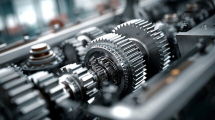 Fototapeta premium Complex industrial gears mechanism