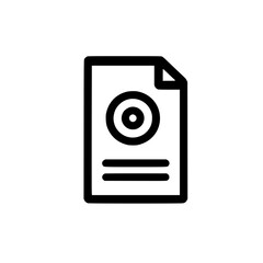 Icon of a text document with a ring symbol representing stamp seal or highlighted file content