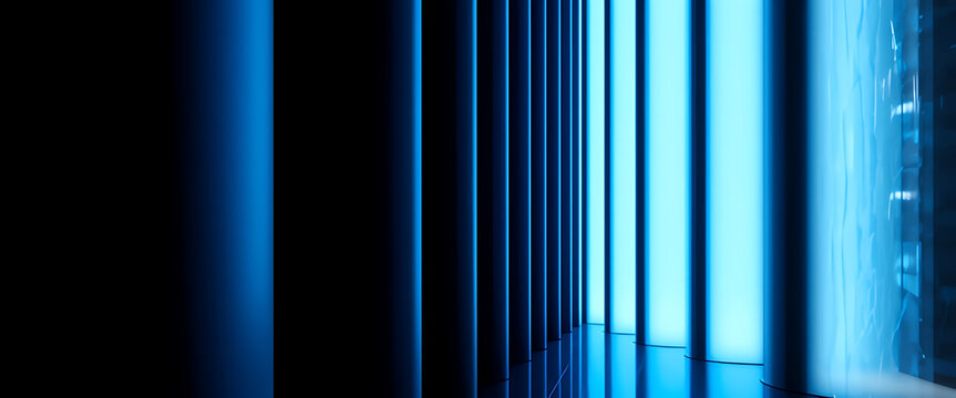 Dynamic blue light streaks create a futuristic, modern abstract background.