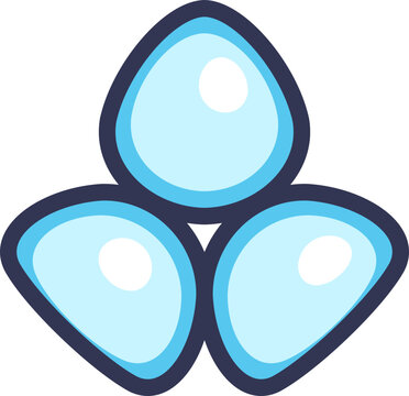 Stylized icon of a prothrombin molecule. Three blue, clustered shapes represent the protein structure, symbolizing blood coagulation, hematology, and molecular biology.