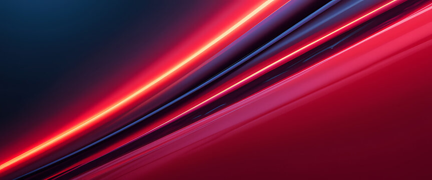 Dynamic abstract red and blue light streaks with glowing energy
