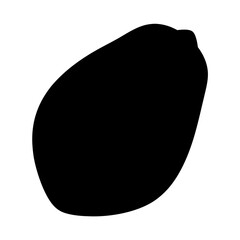 Silhouette of a Lemmon Shaped Object on a Plain White Background