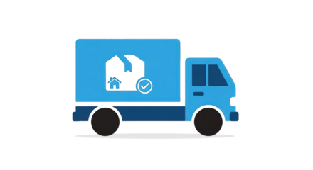 Blue Delivery Truck Icon Home Service delivery truck home house service icon blue transport transportation shipping