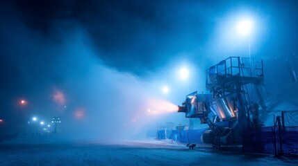 Industrial machine night demonstration