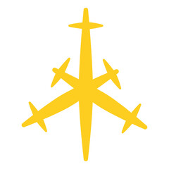 Simple Geometric Yellow Starburst Shape Sparkle Icon Illustration Design