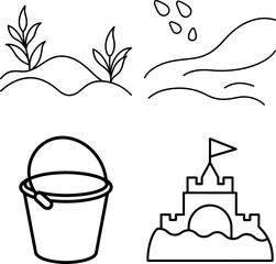 Wave, Seagull, and Beach Bird Icon Collection