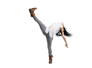 Dynamic Dance Leap on Transparent Background