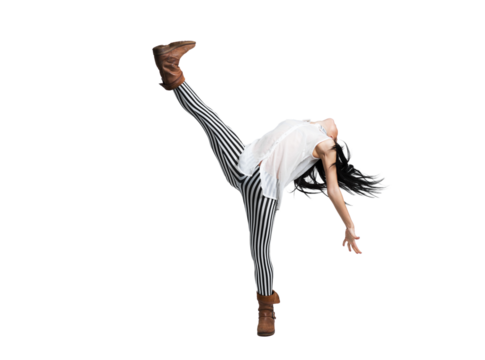Dynamic Dance Leap on Transparent Background