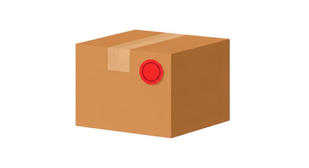 Obraz premium Cardboard Box with Red Seal box cardboard package parcel delivery shipping mail post container packaging brown