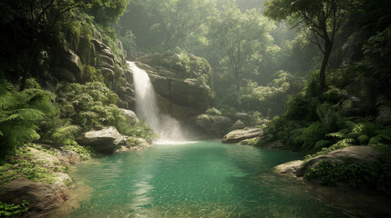 Beautiful jungle waterfall nature landscape photography scenic travel destination adventure explore outdoors paradise 100