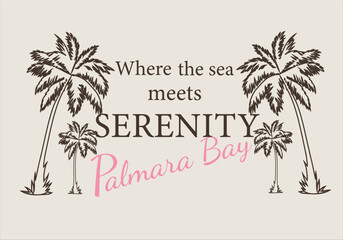 Minimalist vector illustration of palm trees on a tropical beach. Perfect for summer-themed invitations, web designs, and decorative prints.