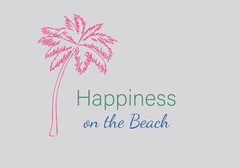 Minimalist vector illustration of palm trees on a tropical beach. Perfect for summer-themed invitations, web designs, and decorative prints.