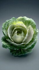Obraz premium Fresh green cabbage head closeup