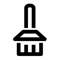 Black and White Icon of a Cleaning Brush