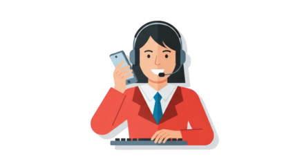 Friendly Customer Service Representative on Phone customer service support help desk phone call center operator communication