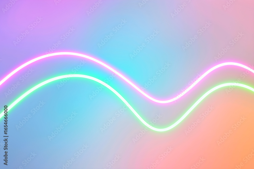 Poster smooth vector waves of pink and purple light swirl against an abstract colorful background