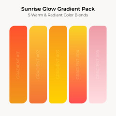 Sunrise Glow Gradient Pack  5 Warm and Radiant Color Blends