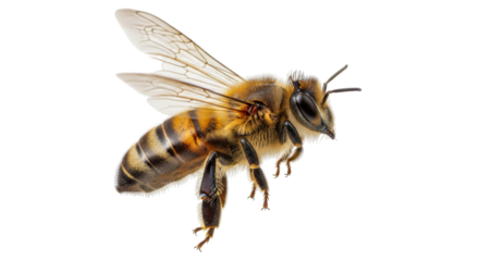 Isolated Flying Honey Bee