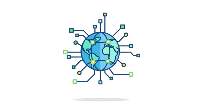 Global Technology Network Connection Icon global network technology internet connection communication data digital world earth planet
