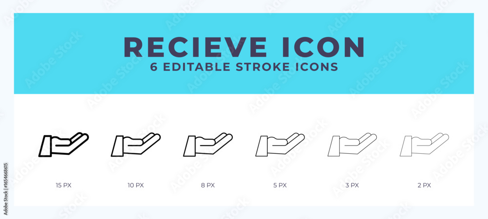 Aufkleber recieve icon set with different stroke. vector illustration with editable stroke.