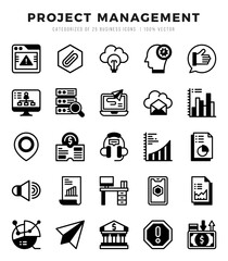Project Management Icons bundle. Lineal Filled style Icons. Vector illustration.