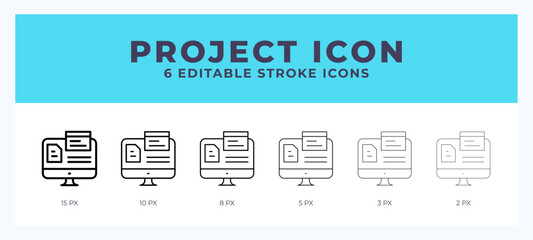 Projects line icon vector illustration in trendy style.