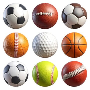 Variety of sports balls