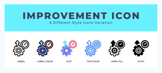 Improvement icon illustration vector with different styles
