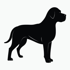 Black Dog Silhouette Vector Minimalist Pet Icon Design