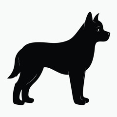 Black Dog Silhouette Vector Minimalist Pet Icon Design
