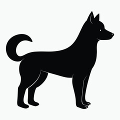 Black Dog Silhouette Vector Minimalist Pet Icon Design