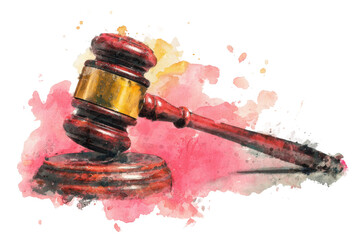 Courtroom justice gavel illustration legal concept creative art