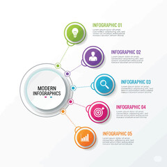 3D vector infographic template for business presentation. Modern data visualization design with abstract elements and creative layout. Perfect for reports, workflow steps, marketing diagrams, and prof