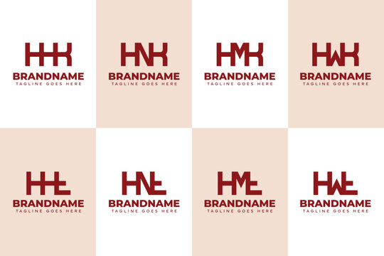 Letters HHK HNK HMK HWK HHT HNT HMT HWT Monogram Logo Set