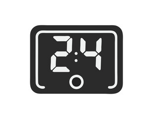 Solid icon of a digital shot clock © Faridzdesign