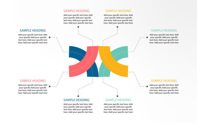Fototapeta premium Half circle infographics with 4 options, four option half circle infographics design, half circle design for PPT