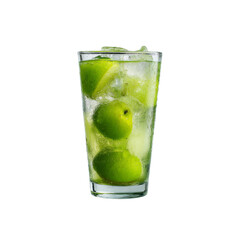 Refreshing Lime Caipirinha Cocktail in Tall Glass with Ice