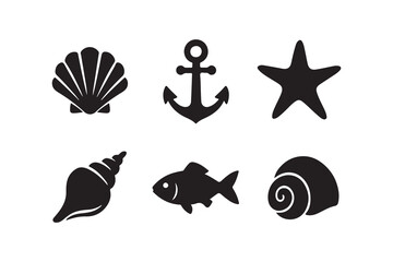 Nautical Silhouette Vector Art, Icons, and Graphics collection