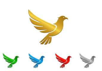 Obraz premium Golden dove flying isolated on transparent background